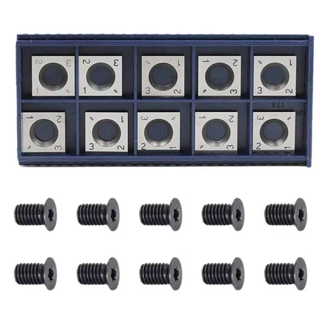 Lot de 10 inserts en carbure droit carré de qualité supérieure 14 mm avec vis