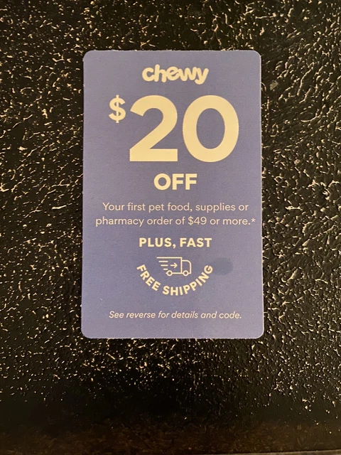 Chewy chewy.com $20 off first order of $49 or more,  expires 10/31/23
