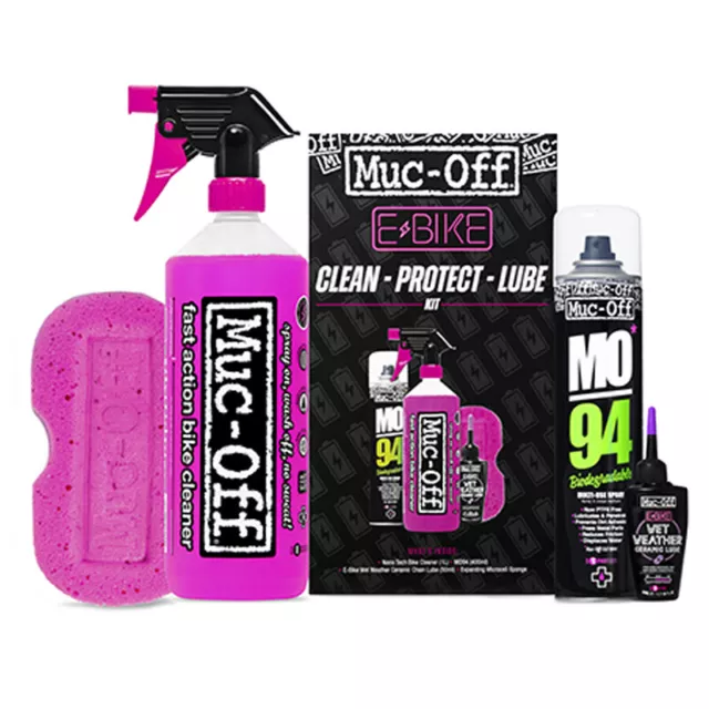 MUC-OFF Kit limpieza - lubricantes proteccion E-BIKE 3 U