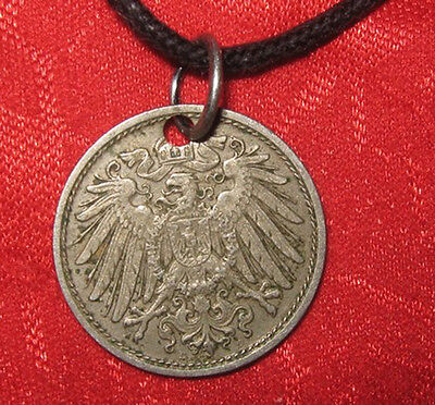 Sale Vintage Early 1900's German Germany Eagle Coin Pendant Charm Necklace