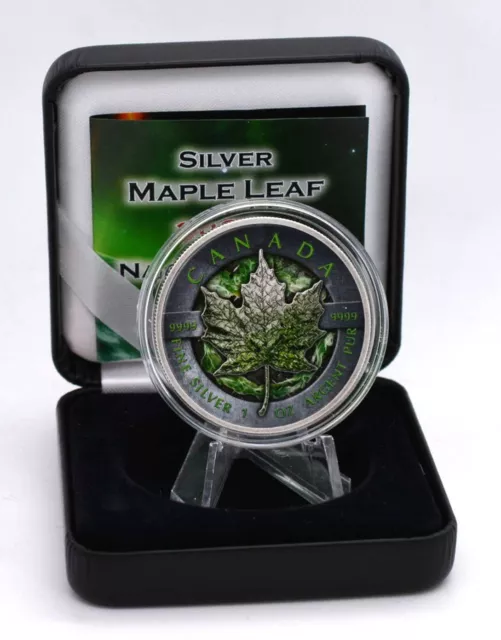 1 oz Silber Maple Leaf 2022 Color Nature Power Edition in Box