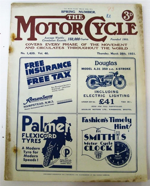 Motor Cycle 26 Mar 1931 Motorcycle Magazine Spring Special