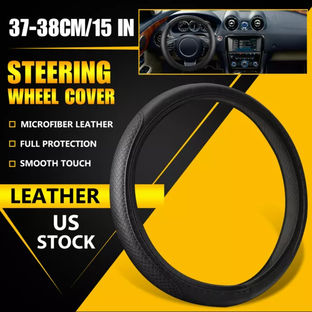 Universal Car Steering Wheel Cover Accessories PU Leather Auto Non-slip 15"/38cm