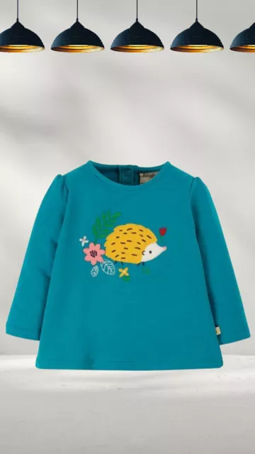 Top applique Ex Frugi bambina Little Alana in riccio Tobermory (un po' difettoso)