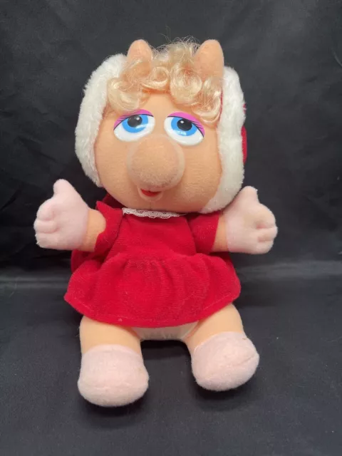 1987 Vintage Christmas Baby Miss Piggy Plush~ Jim Henson Muppet Babies