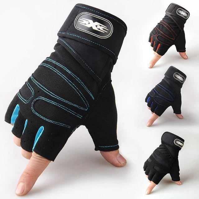 Women Men Gym Gloves with Wrist Wrap Workout Weight Lifting Fitness Exercise