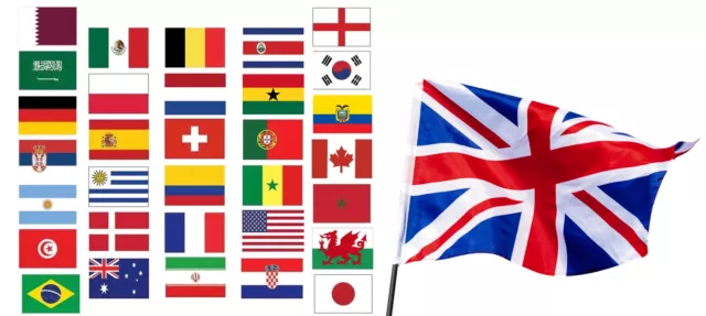 Large Country 5ft x 3ft Flag - Sports Giant Pole Banner World Cup Football 2022