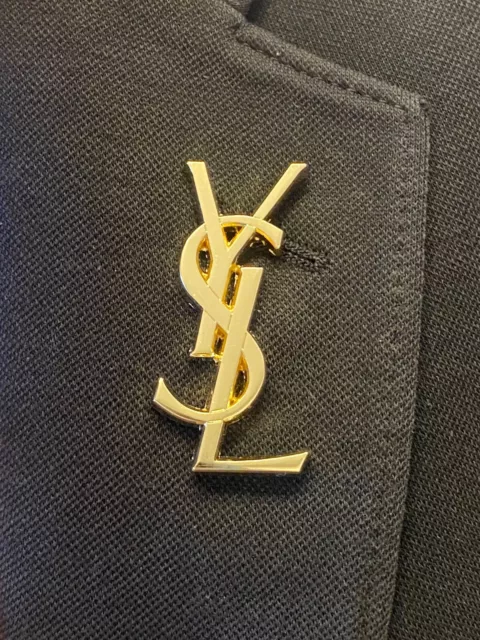 Vintage Sized Yves Saint Laurent YSL Brooch, Lapel Pin - Gold