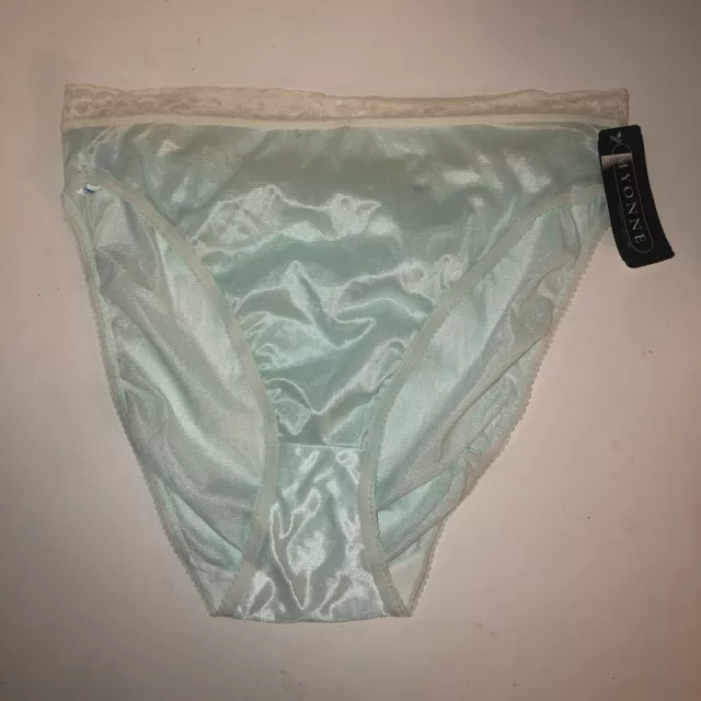 BABY BLUE NYLON Panties w/Embroidered Floral Front by So-En Size L $24.99 -  PicClick