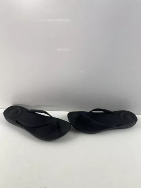 FitFlop IQUISHION ERGONOMIC Black Rubber Open Toe Flip Flop Sandals Women’s Sz 8