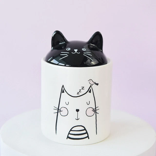 Ceramic Airtight Jar Cute Trinket Case Porcelain Storage Jars Spices