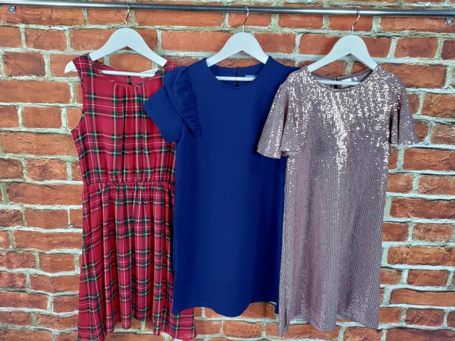Girls Bundle Age 10-11 Years Next H&M Dress Set Tartan Sparkle Party Kids 146Cm