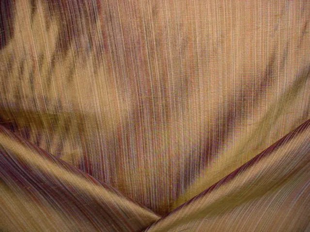 4-1/8Y Lee Jofa Iridescent Brass Pinstripe Silk Lined Drapery Upholstery Fabric