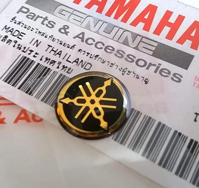 Find ×2 pcs.YAMAHA LOGO GENUINE 25 mm TUNING FORK BLACK SILVER STICKER EMBLEM DECAL in Aumpher