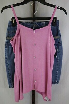 Girls Old Navy Arizona Jean Co Lot 2 Tank Top Jean Shorts Outfit Set Size 14