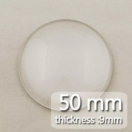 10Pcs 50MM Clear Round Flat Back Crystal Glass Dome Cabochons C1304