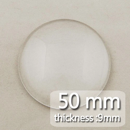 10Pcs 50MM Clear Round Flat Back Crystal Glass Dome Cabochons C1304