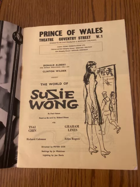 The world of Suzie wong brochure programme prince of Wales theatre 1959 2