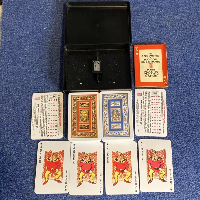 VINTAGE KEM PLASTIC Double Deck Playing Cards -Both Decks 52 x 2 Jokers  $16.50 - PicClick