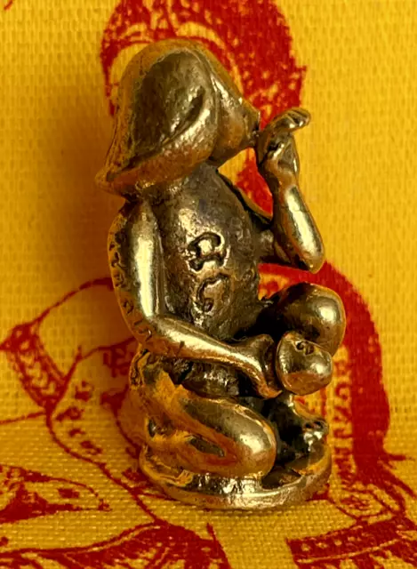 Statuette Zizi tatoué HOMME TETE PHALLUS amulette en laiton Thaïlande Asie z8