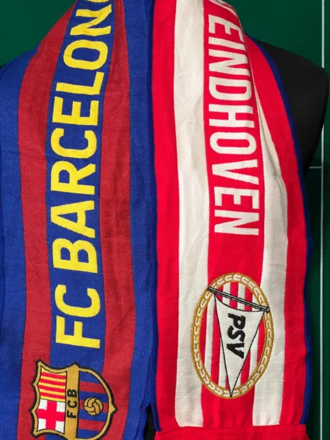 Fc Barcelona / Psv Eindhoven 2018 - Official  Knitted Football Scarf - Excellent