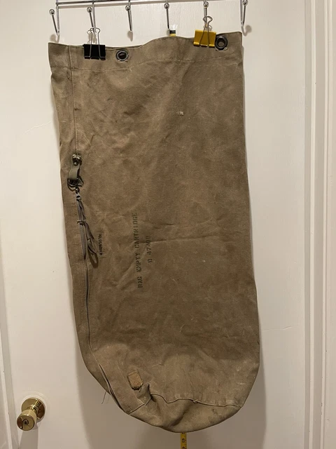 Vintage Empty Cartridge Duffle Bag OD Green Canvas UNO# Listed On The Inside