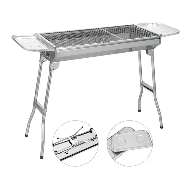 Grill BBQ Holzkohlegrill Klappgrill Camping Standgrill Tragbar Edelstahl SunJas 