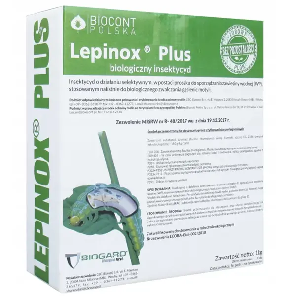 Lepinox Plus 1kg insecticide sous forme de poudre pour faire une suspension aque