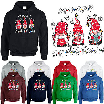 Friends Christmas Mens Hoodie Party Xmas Funny Gnomes Novelty Unisex Gift Hoody