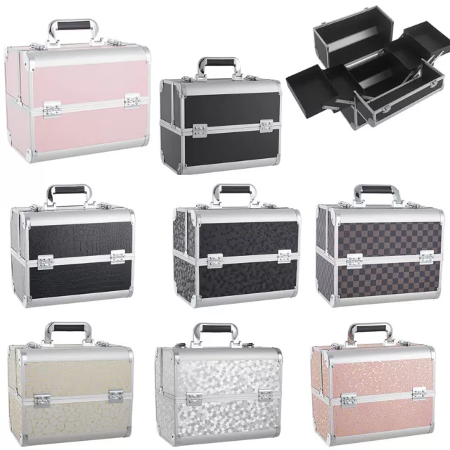 Aluminium XL Large Storage Beauty Box Make up Nail Jewelry Cosmetic Vanity Case