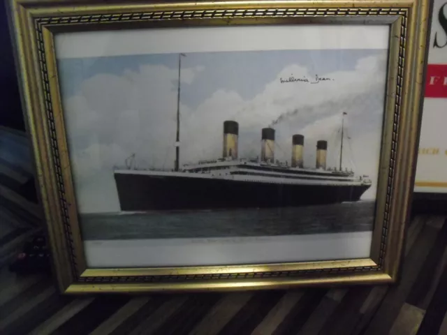 Millvina Dean signed RMS Titanic picture 12" x 10"