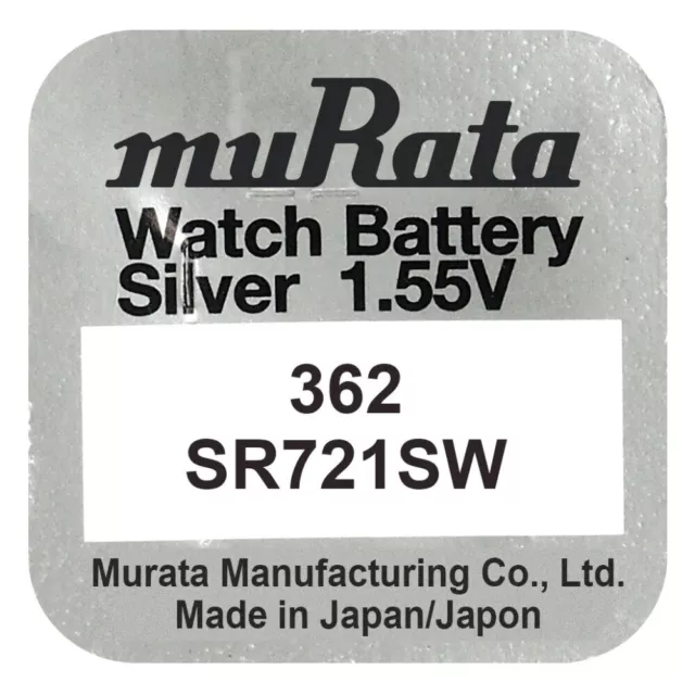 10x Murata/Sony 362 Uhren-Batterie Knopfzelle SR721SW AG11 Silberoxid, ÖZEN SAAT