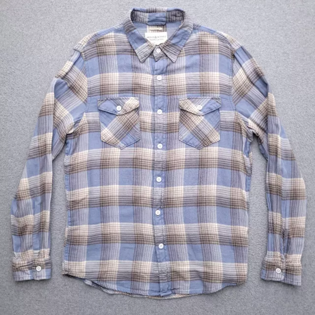DENIM & SUPPLY Flannel Button Up Shirt Large Lightweight Plaid Pockets ...