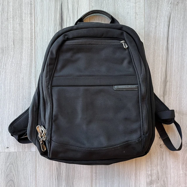 Briggs and Riley Travelware Backpack Two Strap Black Luggage Business Laptop
