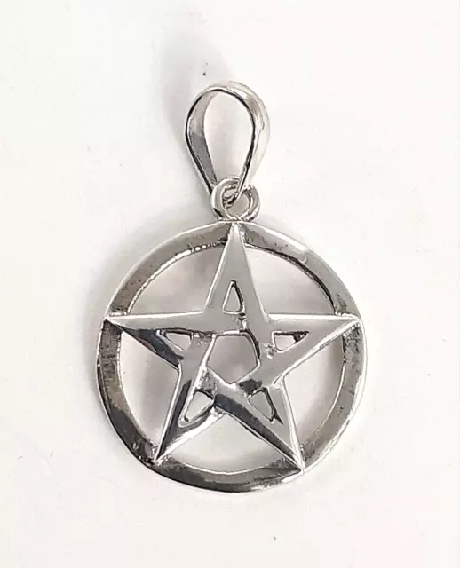 kleines geflochtenes Pentagramm 20,2 mm echt 925 Silber Schutz Amulett  gothic