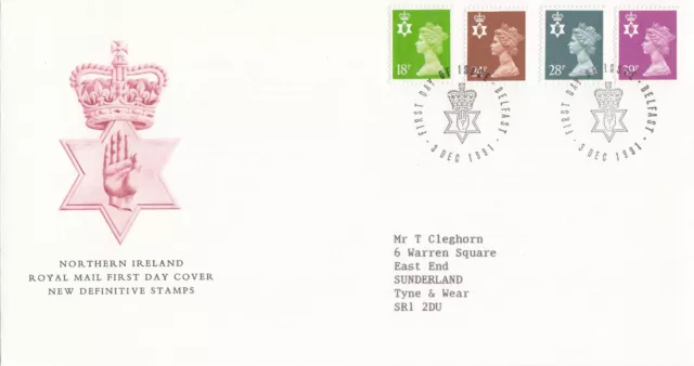 (1032606) GB Northern Ireland FDC 39p 28p 24p 18p Belfast 1991