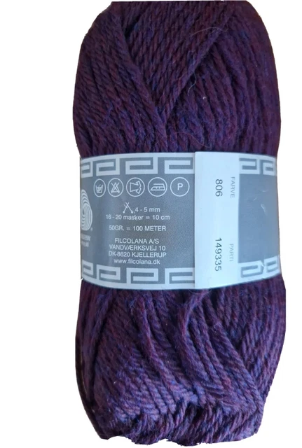 wolle zum stricken/Filcolana/Peruvian/50g/100m/Highland wool/N4-5/Farbe806