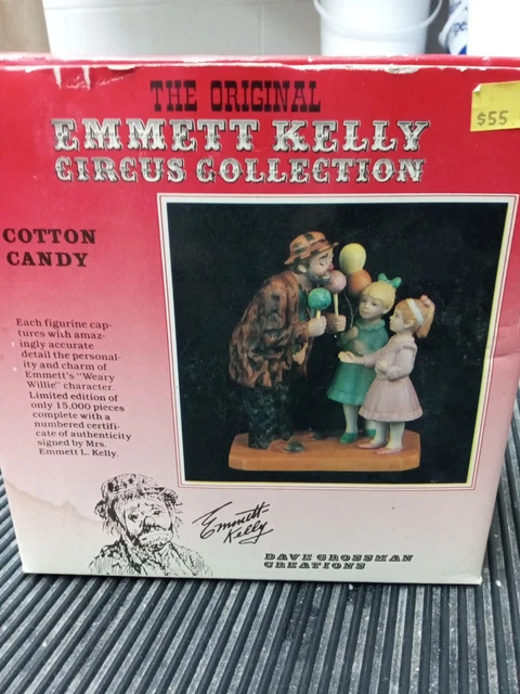 EMMETT KELLY Figurine Circus Collection Circus Cotton Candy LTD