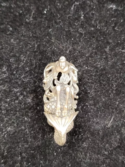 29mm 925 Sterling Silver Slide Closure Capricorn Ram Mermaid Pendant