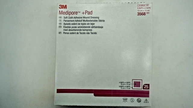3M 3571 Medipore Pad Soft Cloth Adhesive Wound Dressing 3-1/2in X 10in 9cm X 25cm X