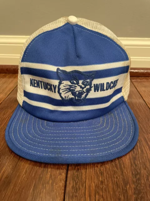 University of Kentucky Wildcats VTG 3 Stripe Snapback Trucker Hat Cap USA Made