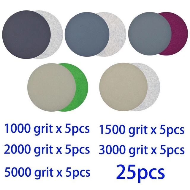 100mm Humide et Sec Ponçage Disques 10.2cm Papier Coussins Imperméable Cran