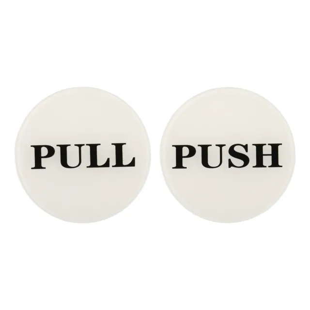 Insegna porta push pull 2,8", 1 coppia insegna acrilica autoadesiva bianca/nera