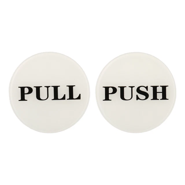 Insegna porta push pull 2,8", 1 coppia insegna acrilica autoadesiva bianca/nera