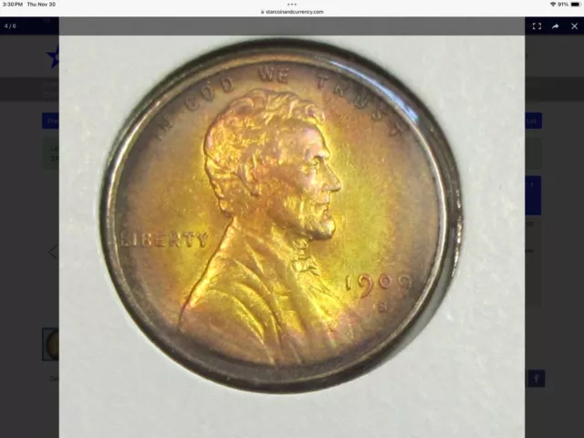 1909 S VDB MS+++ Strong VDB - Brilliant Red Brown Toning - High Grade Treasure