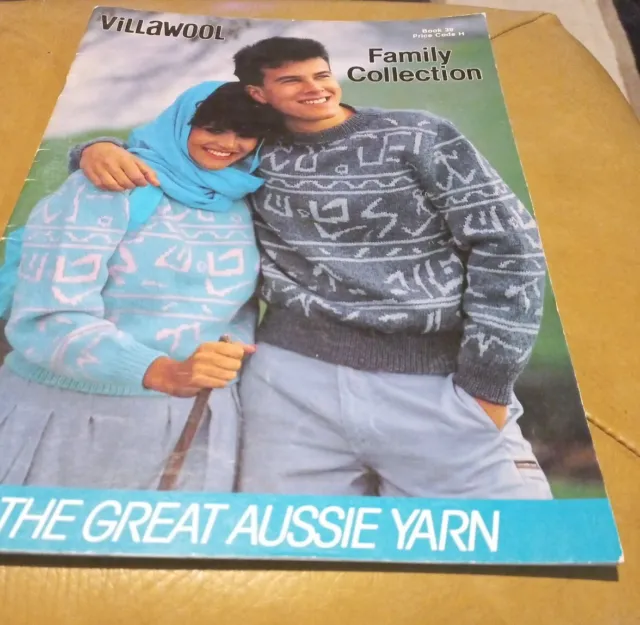 😇 Villawool No 39 Knitting Pattern Book Family Collection vintage Knits