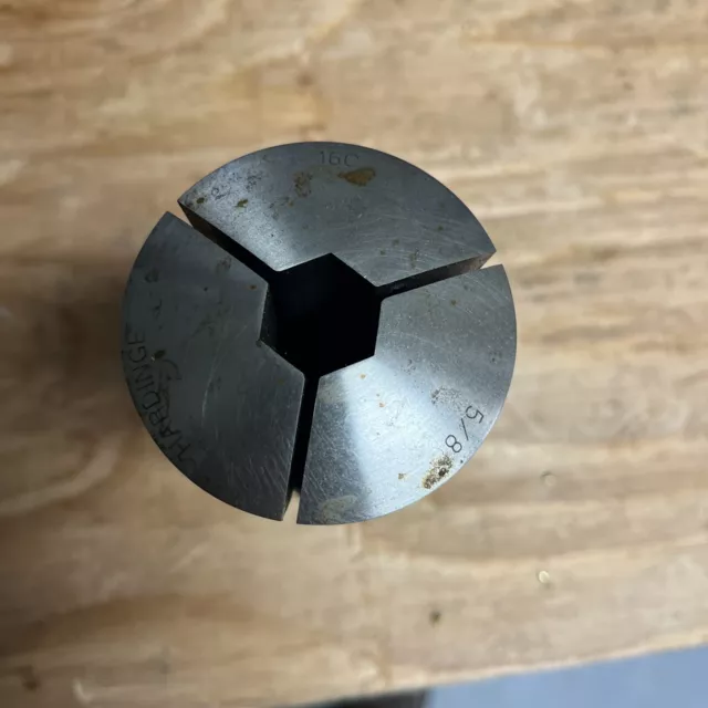 HARDINGE 16C HEX COLLET w/ INTERNAL THREADS 5/8” hex.