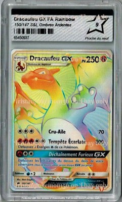 carte Pokémon Dracaufeu GX FA Rainbow 150/147 S&L Ombres Ardentes PCA 9