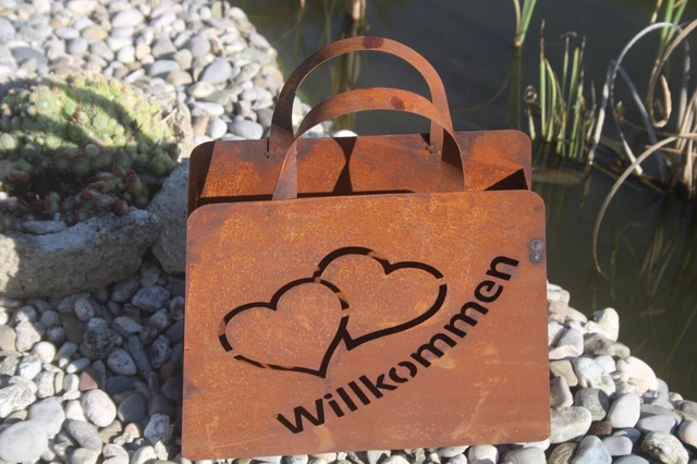 Pflanztasche Aus Metall Im Rost-Look – Ca. 41 Cm Breit, 37 Cm Hoch, Für Garten & Balkon