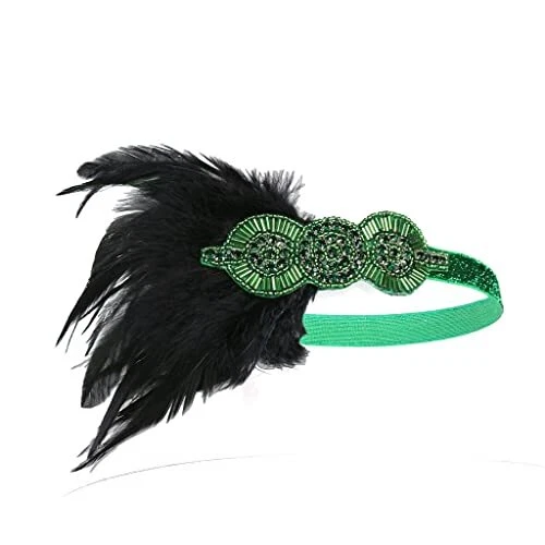 1920S Headpieces For Women Flapper Headband 20S Gatsby Costume Peacock Hair